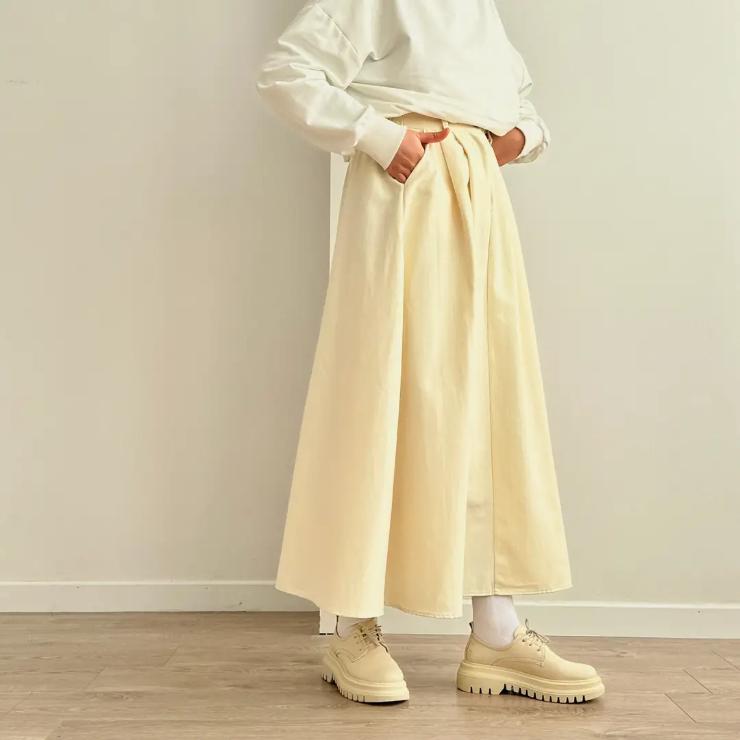 Ürün görseli: Cotton Gabardin Etek - Ekru