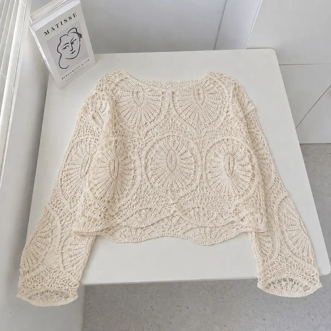 Ürün görseli: Retro Yuvarlak Dantelli Crop