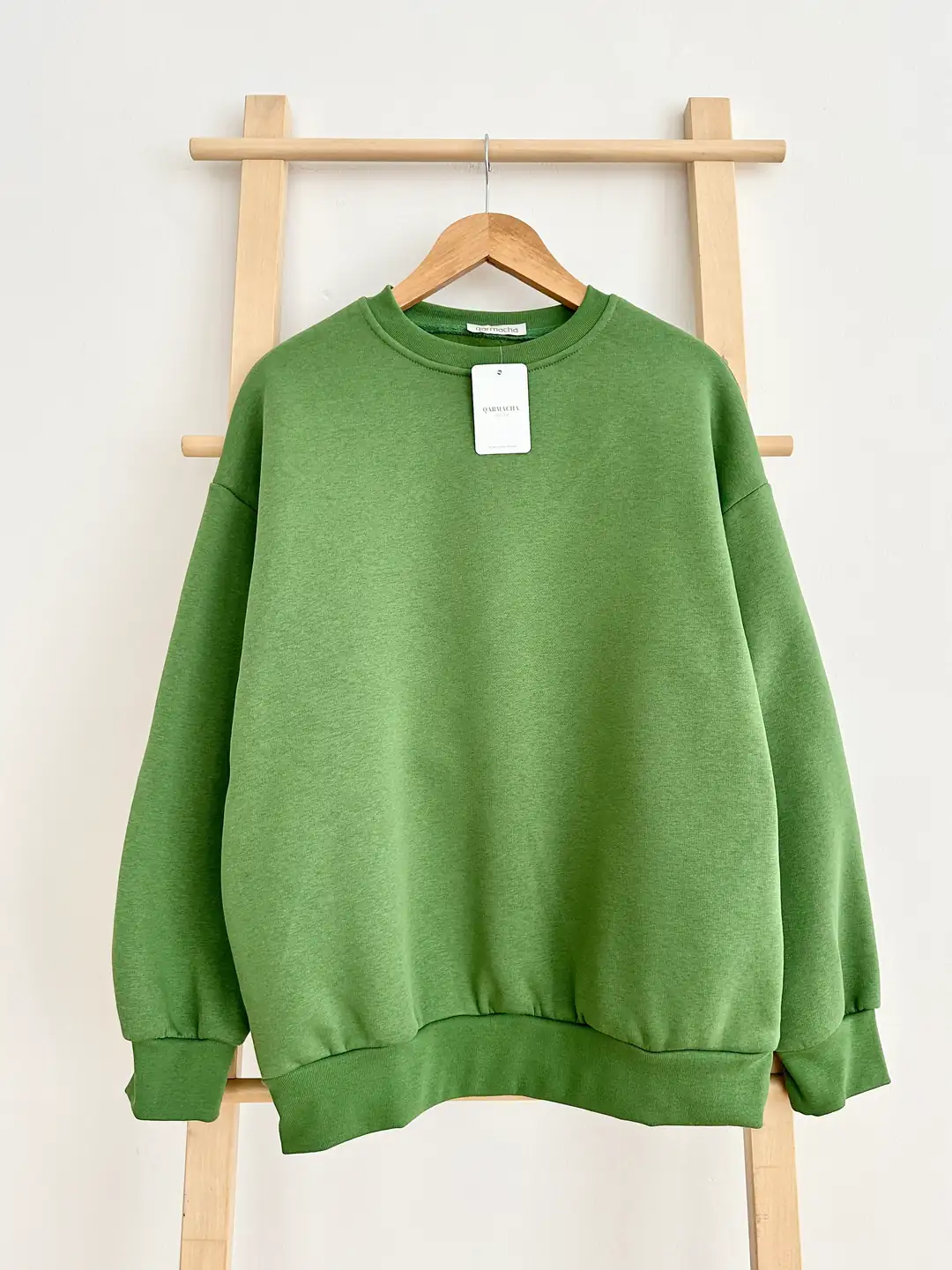 Ürün görseli: 3 İplik Şardonlu Sweatshirt - Çimen Yeşili