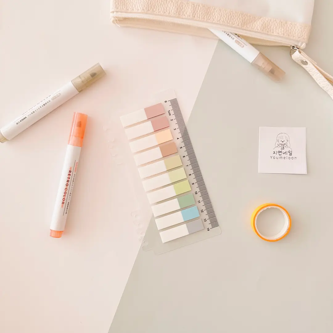 Ürün görseli: Pastel & Beyaz 8 Renkli İndex Sticker - Karışık Renkli