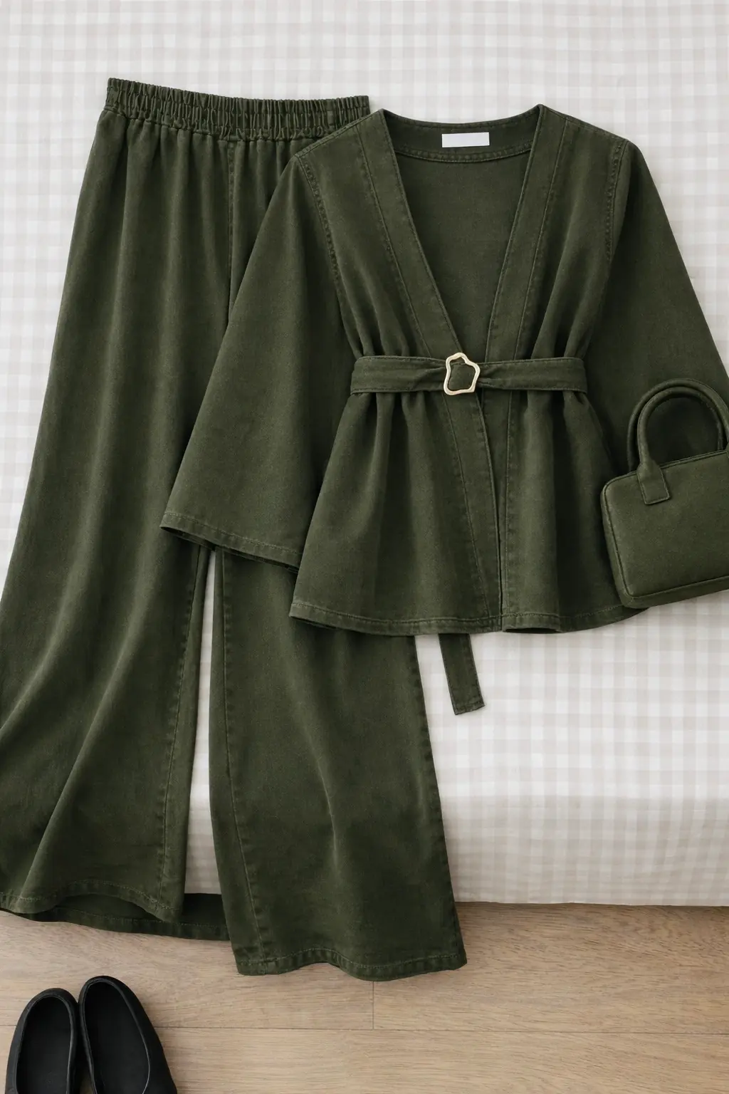 Kot Pantolonlu Kimono Takım