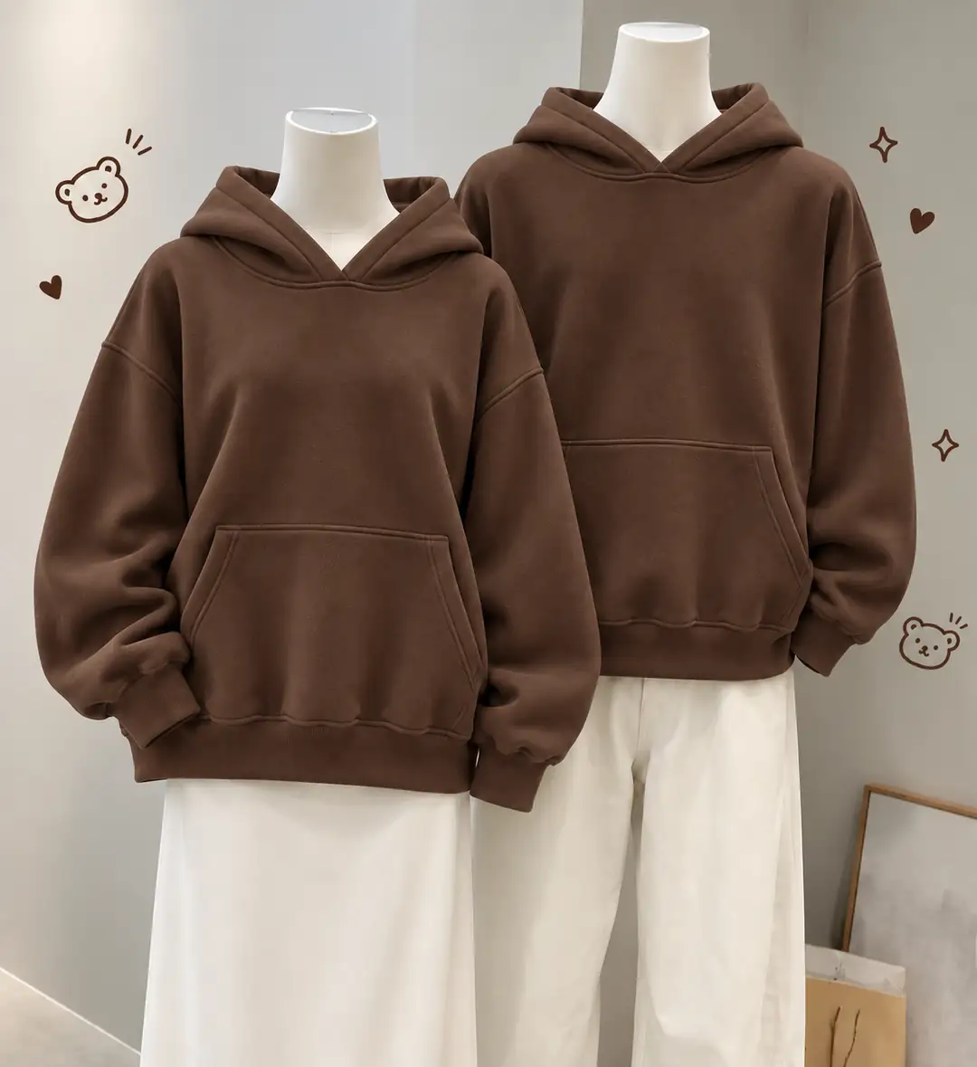 3 İplik Kanguru Cepli Kapüşonlu Sweatshirt