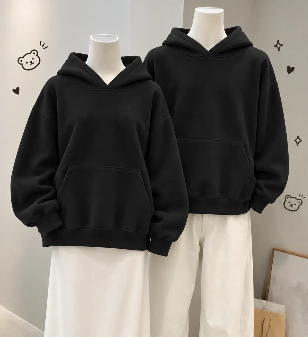 3 İplik Kanguru Cepli Kapüşonlu Sweatshirt