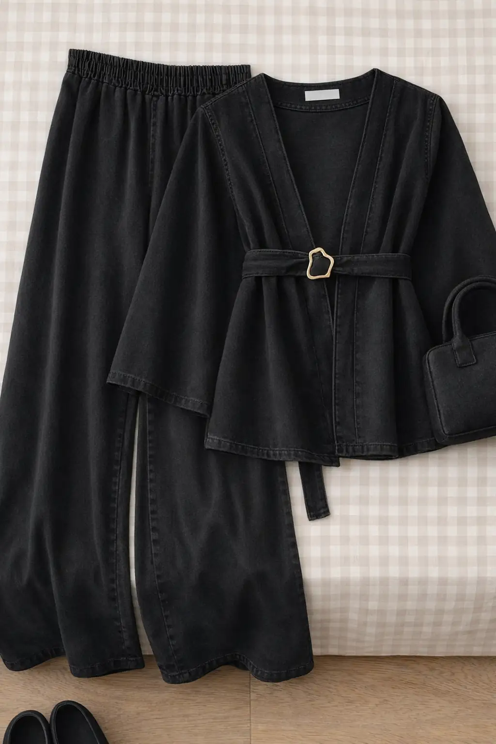 Kot Pantolonlu Kimono Takım
